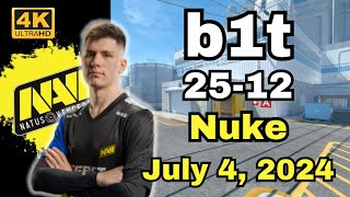 b1t soloQ 2512 Nuke  FACEIT Ranked  July 4 2024 cs2 pov [upl. by Elvera]