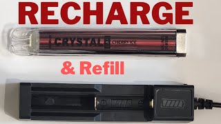 How to RECHARGE Crystal Bar VAPEECIG and refill  Step by Step Guide video [upl. by Aeriel]