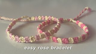 How to make easy rose bracelet  yarnivora [upl. by Jacinda234]