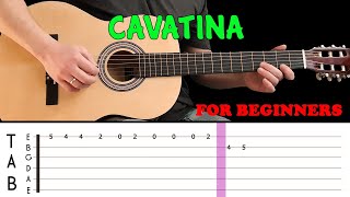 CAVATINA  Easy guitar melody lesson for beginners with tabs  The Shadows [upl. by Aiela]