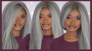 Outre Premium Soft amp Natural Lace Front Wig Neesha Gray 203  Love Your Crownz 👑 [upl. by Aihsenak]