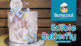 Making Edible Butterfly with Wafer Paper  Realistic Butterfly [upl. by Airottiv]