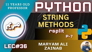 Python String Rstrip Method Lec36 [upl. by Daven]