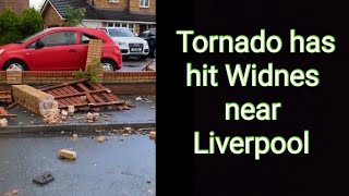 Hurricane  Tornado hit widnes near Liverpool houses wrecked cars wrecked and streets all destroyed [upl. by Assenar]