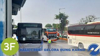 Naik Bus Transjakarta 3F Kalideres  Gelora Bung Karno [upl. by Beaver]