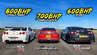 WHEN LEGENDS RACE PT2 R34 GTR vs DCT SUPRA vs R35 GTR NISMO [upl. by Nauqad462]