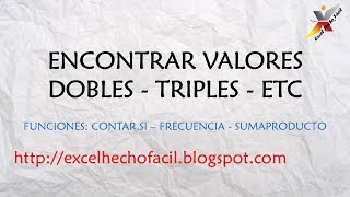 Encontrar valores dobles  triples  etc Respuesta a usuario [upl. by Naej]