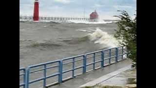 Lake Michigan Storm  Big Waves  Great Lakes [upl. by Harlin217]