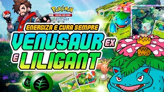 Venusaur EX e Liligant Um combo IMORTAL  POKÉMON TCG POCKET [upl. by Eimak]