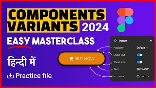 Components and variants tutorial figma by graphics guruji [upl. by Lyj782]