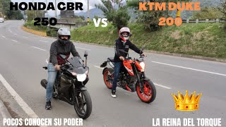 🔥 HONDA CBR 250 VS DUKE 200 🏁 1000 METROS [upl. by Kali276]