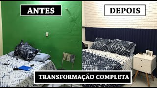 TRANSFORMANDO QUARTO COMPLETO DO ZERO – Reforma Rápida e Barata [upl. by Bennink]