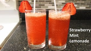 Strawberry Mint LemonadeRefreshing Home made Strawberry SodaFresh strawberry Recipes [upl. by Retepnhoj]