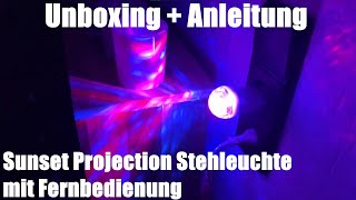 Sunset Lamp 16 Farben Sunset Projection Stehleuchte mit Fernbedienung Unboxing und Anleitung [upl. by Abbot]