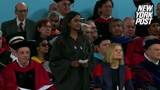 Harvard student goes off script in commencement speech to rip school as more than 1000 walk out [upl. by Buell]