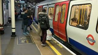 Farringdon Station Circle amp Metropolitan Line trains at night London Transport underground tube [upl. by Sweatt]