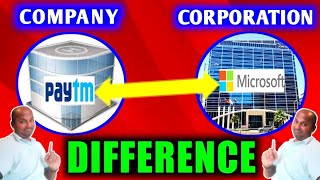 What is the DIFFERENCE between COMPANY and CORPORATION  COMPANY और CORPORATION में क्या DIFFERENCE [upl. by Natividad679]