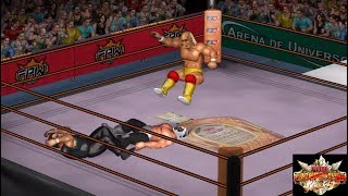 FPWW video game Hulk Hogan vs Mil Mascaras Free Cam view 100 match rating [upl. by Farris]