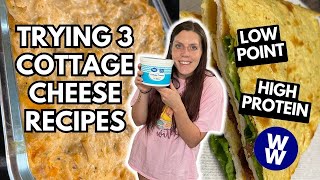 TRYING 3 QUICK amp EASY COTTAGE CHEESE RECIPES  WeightWatchers Points  flatbread buffalo dip eggs [upl. by Jamel]