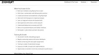 Zigment is hiring for Frontend Software Engineer Intern  Fresher Bangalore [upl. by Ebaj]