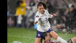 Waterlogged pitch causes controversy as US women’s team beats Canada in penalty shootout to reach [upl. by Cavan]