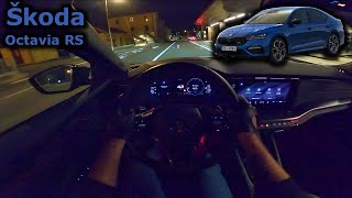 2021 Škoda Octavia RS with LED Matrix  night POV test drive [upl. by Ilhsa]