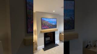 Guess what size this TV is Mounted above fireplace and all cables hidden tvwallmounting aitv [upl. by Notslar639]