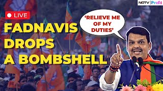 Devendra Fadnavis LIVE News  Fadnavis Seeks To Move Out Of Maharashtra Govt  Elections News [upl. by Aslehc150]