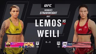 Amanda Lemos vs Zhang Weili UFC 4 [upl. by Neelac]