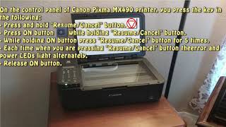 Reset Canon Pixma MX490 Waste Ink Pad Counter [upl. by Nagoh]