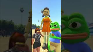 GTA5 SQUID GAME GIRLS AND FROG GIANT shorts coffindance SONG COVER 2411031 [upl. by Akinnej592]