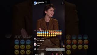 Timothée Chalamet speaking French on TikTok with English subtitles [upl. by Nylkoorb]