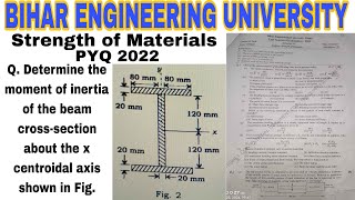 Strength of materials pyq 2022  Numerical  BEU PYQ solution  SOM  AKU  beuhelper [upl. by Jamnis]