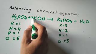 Balancing equation H3PO4KOH  K3PO4 H2O  Acid base reactions [upl. by Onitnatsnoc]