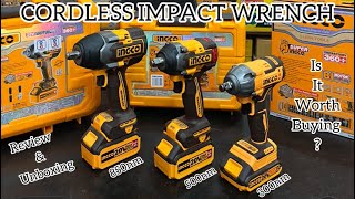 INGCO CORDLESS IMPACT WRENCH 300NM  500NM  850NM  REVIEW amp UNBOXING [upl. by Leiru]