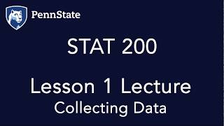 STAT 200 Lesson 1 Lecture [upl. by Lissa]