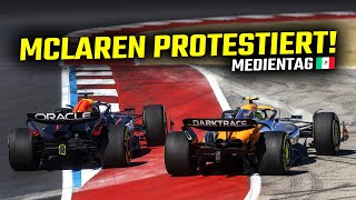 Austin hat ein Nachspiel McLaren strebt Protest an  F1Show Mexiko Donnerstag [upl. by Adilem192]