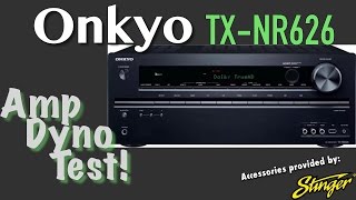 Onkyo TXNR626 Amp Dyno Test Home Theater Receiver [upl. by Bernardina710]