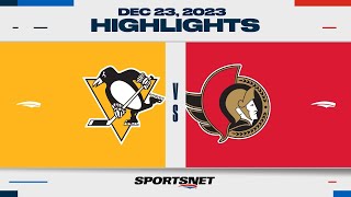 NHL Highlights  Penguins vs Senators  December 23 2023 [upl. by Neztnaj]