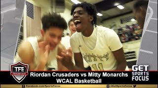 WCAL Basketball  Mitty Monarchs vs Riordan Crusaders [upl. by Siberson]