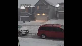 Calgary Hail Turns Summer into Winter [upl. by Oirifrop]