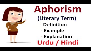 Aphorism Literary Device Explain in Hindi  Urdu [upl. by Izmar150]