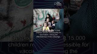 Polio Vaccination Campaign Resumes in Gaza Amid Crisis gaza palestine health vaccine israel [upl. by Jacinthe631]