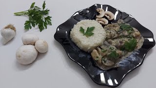 Pui cu ciuperci si smantana  Orez Risotto [upl. by Inafit988]