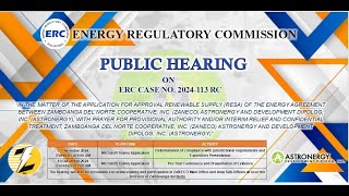 quotVIRTUAL PUBLIC HEARING ON ERC CASE NO 2024113 RCquot DECEMBER 3 2024 [upl. by Schramke]