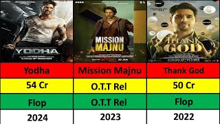 Sidharth Malhotra  Hits And Flop Movie List  Sidharth Malhotra All Movie  Data Analysis [upl. by Aicia]