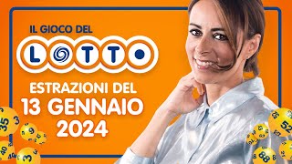 Estrazione in diretta del Gioco del Lotto e del Simbolotto di sabato 13 Gennaio 2024 [upl. by Corri]