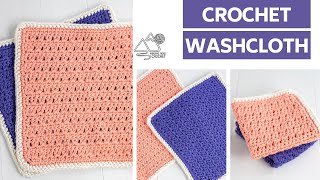 EASY and Fast Crochet Washcloth Pretty Texture Pattern by Winding Road Crochet [upl. by Eniksre902]