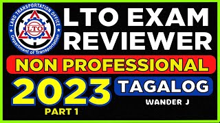 LTO EXAM REVIEWER  NON PROFESSIONAL DRIVERS LICENSE  TAGALOG  Wander J [upl. by Faxan]