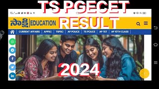 TS PGECET 2024 RESULT  TS PGECET result 2024  ts pgcet result 2024 [upl. by Blunk]